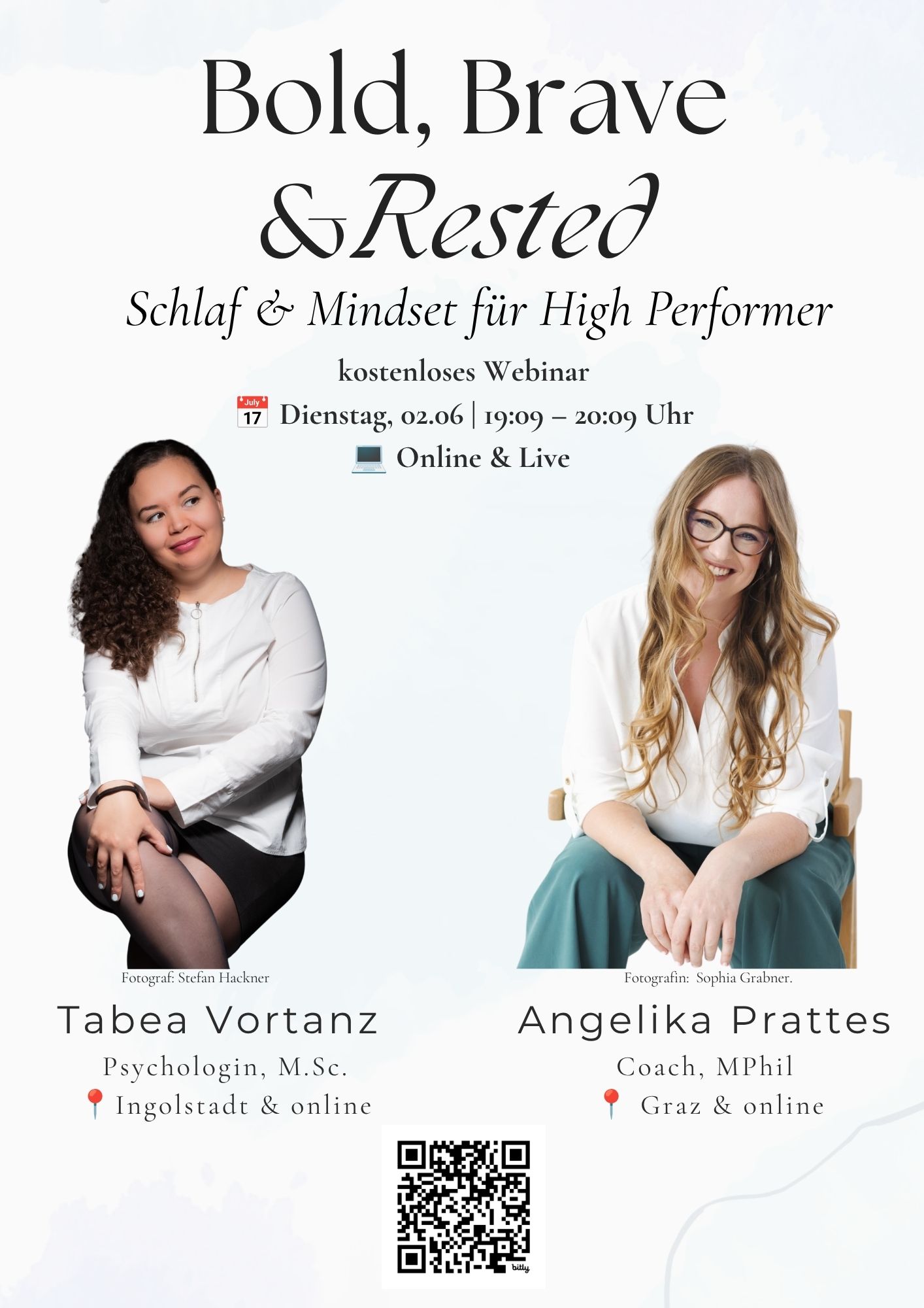 Flyer zum kostenlosen Webinar Bold, Brave & Rested – Schlaf und Mindset für High Performer